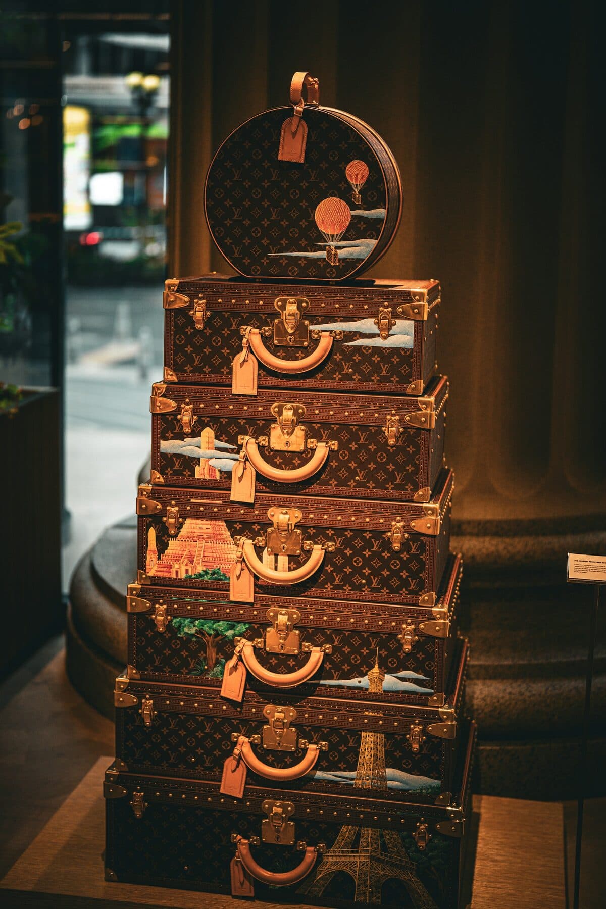 Vintage steamer trunk in warm light
